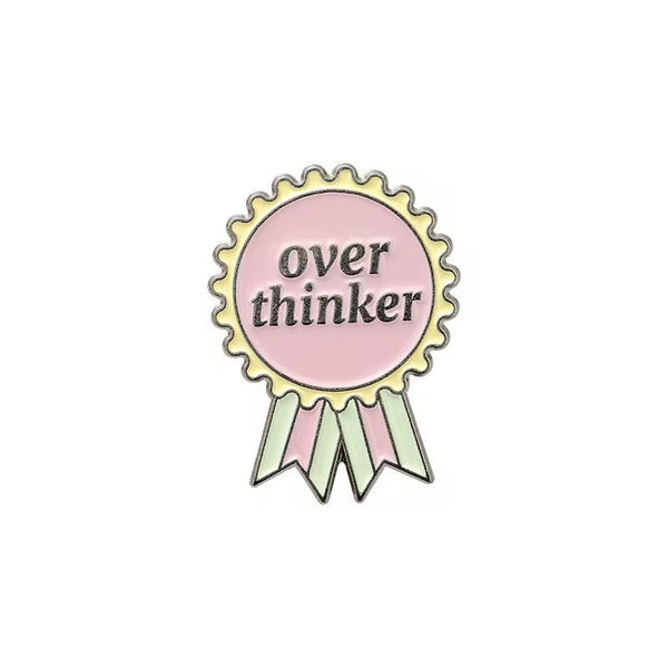 Overthinker Tag Brooch Enamel Pin