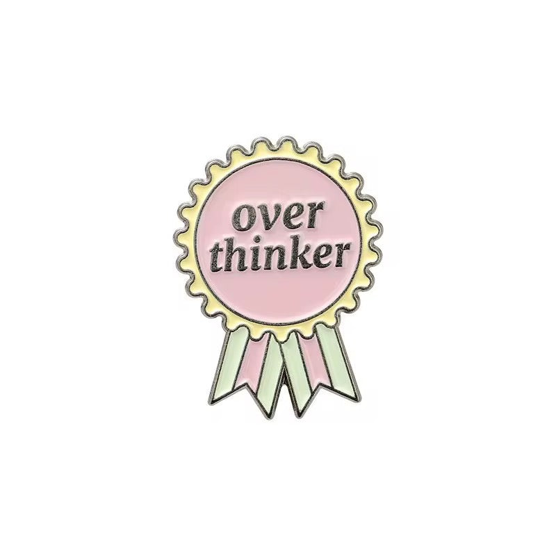 Overthinker Tag Brooch Enamel Pin