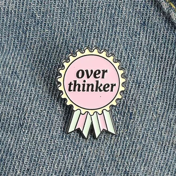 Overthinker Tag Brooch Enamel Pin