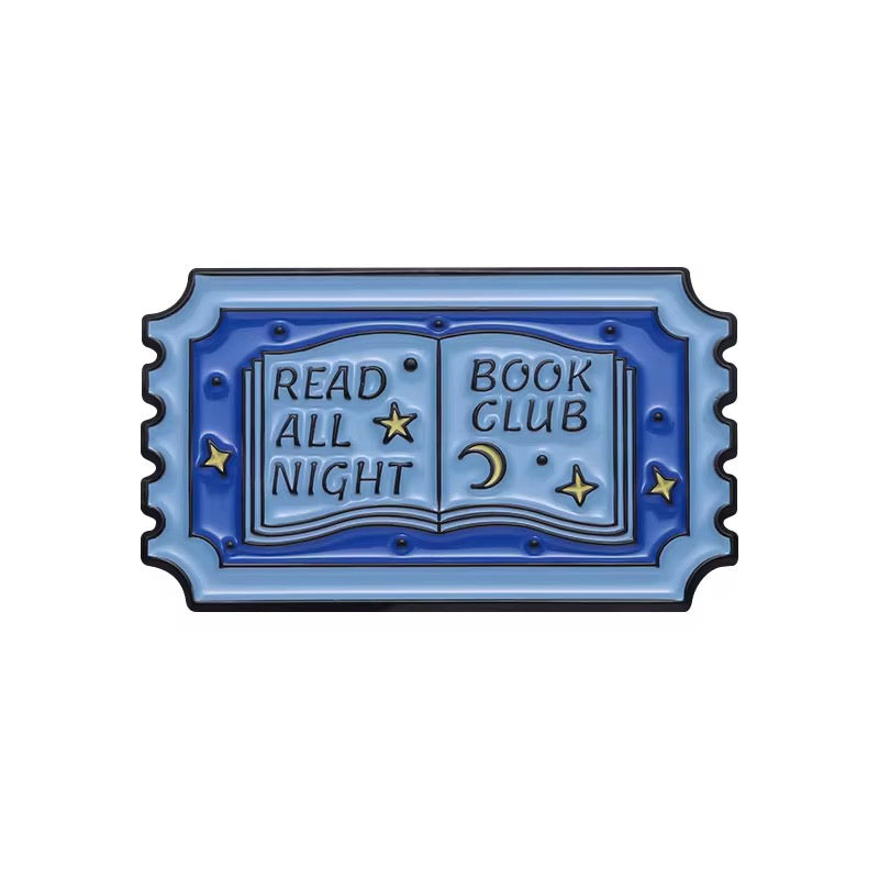 Read All Night Book Club Brooch Enamel Pin