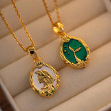 18K Gold Plated Double Sided Mermaid Necklace