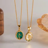 18K Gold Plated Double Sided Mermaid Necklace