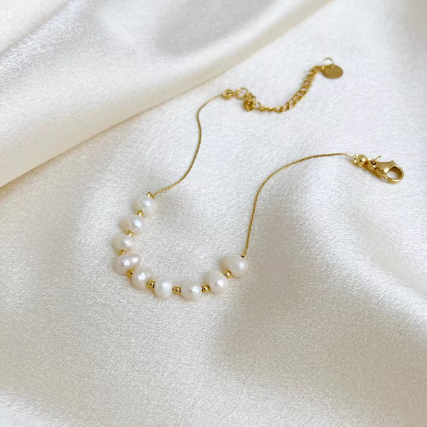 18K Gold Plated Freshwater Pearl Bracelet