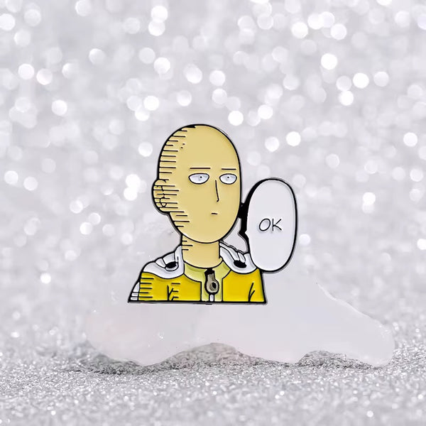 Saitama One Punch Man Anime Brooch Enamel Pin