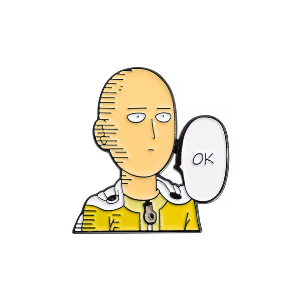 Saitama One Punch Man Anime Brooch Enamel Pin