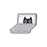 Purrgrammer Cat Brooch Enamel Pin
