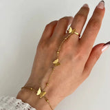 18K Gold Plated Butterfly Hand Chain