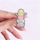 Amoxi Chillin Pharmacy Brooch Enamel Pin