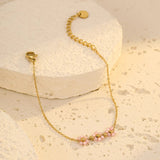 18K Gold Plated Dainty Colourful Floral Bracelets