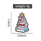 Book Christmas Tree Brooch Enamel Pin