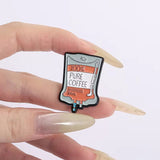 100% Pure Coffee Brooch Enamel Pin