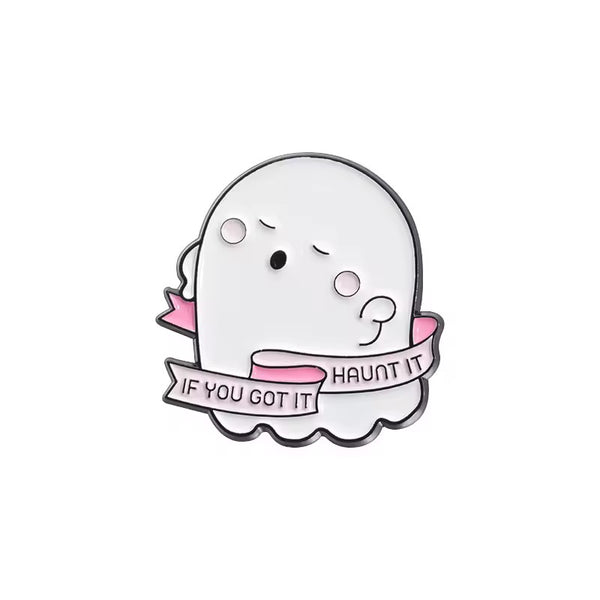 Haunt It Ghost Brooch Enamel Pin