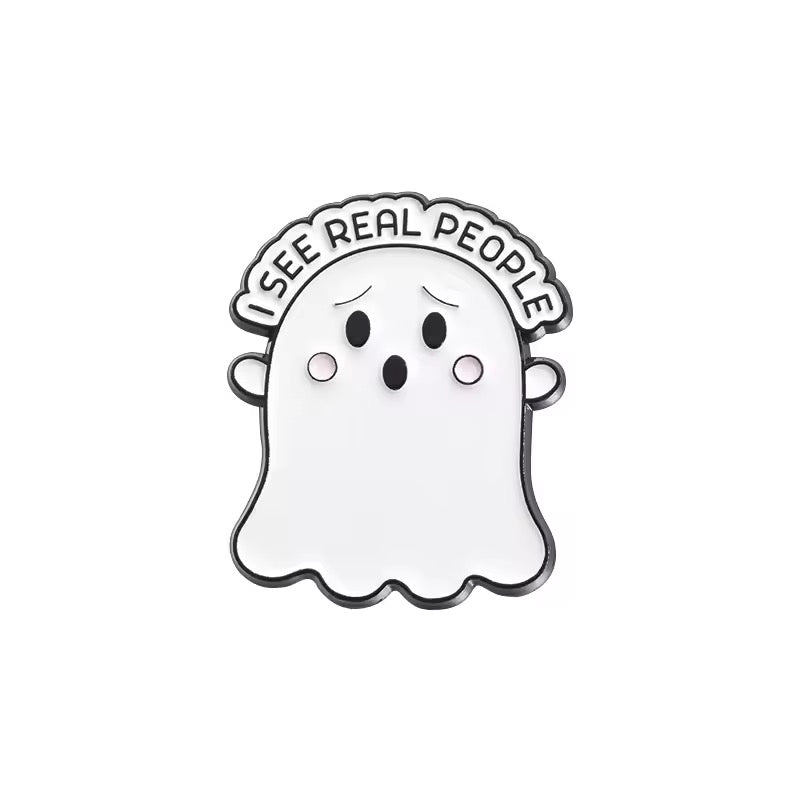 I See Real People Ghost Brooch Enamel Pin