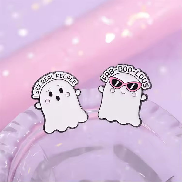 I See Real People Ghost Brooch Enamel Pin