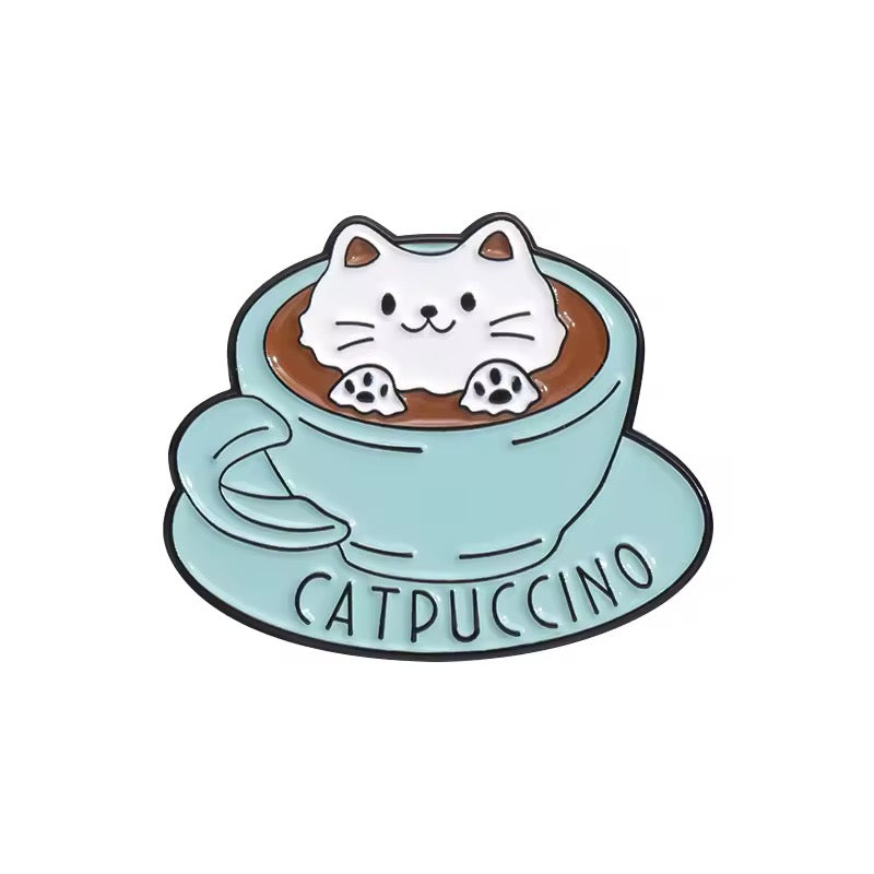 Catpuccino Brooch Enamel Pin