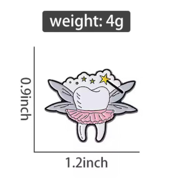 Dental Tooth enamel pin, best gift for dentists, enamel pin for dentists. denatl gift ideas, tooth fairy