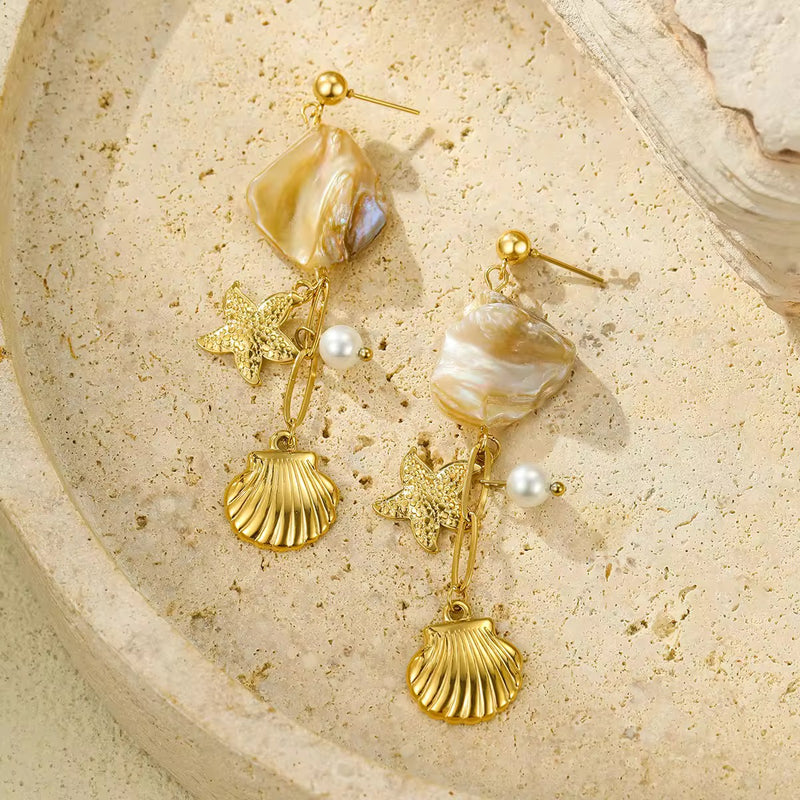 18K Gold Plated Ocean Dreams Danglers