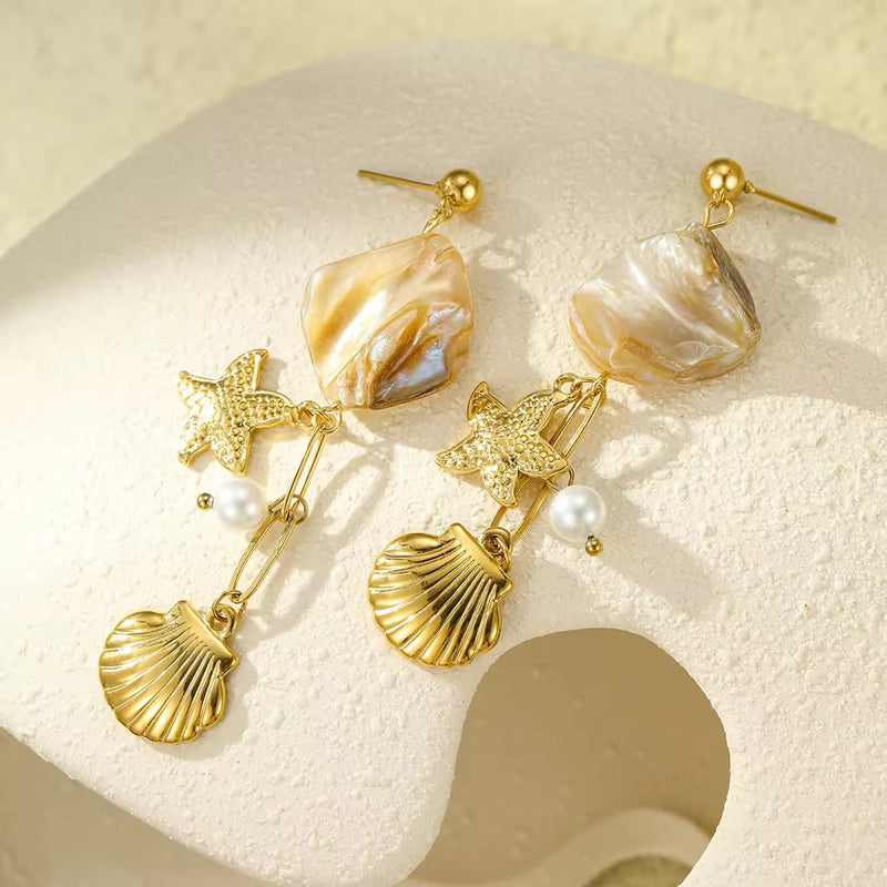 18K Gold Plated Ocean Dreams Danglers