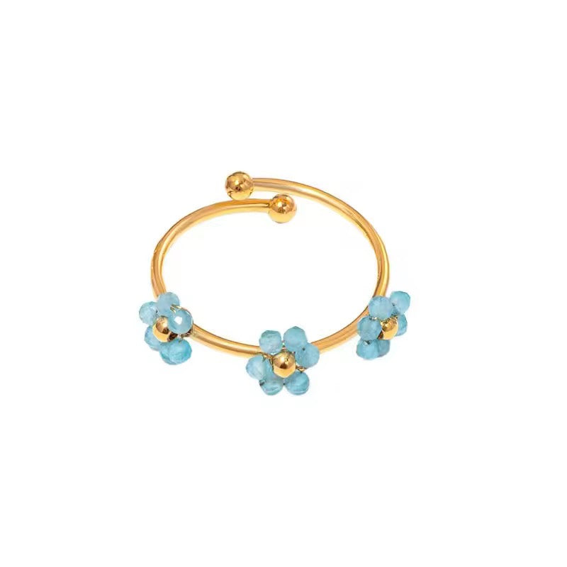 18K Gold Plated Dainty Floral Rings
