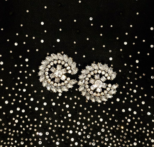 Encrusted Moon Statement Earrings