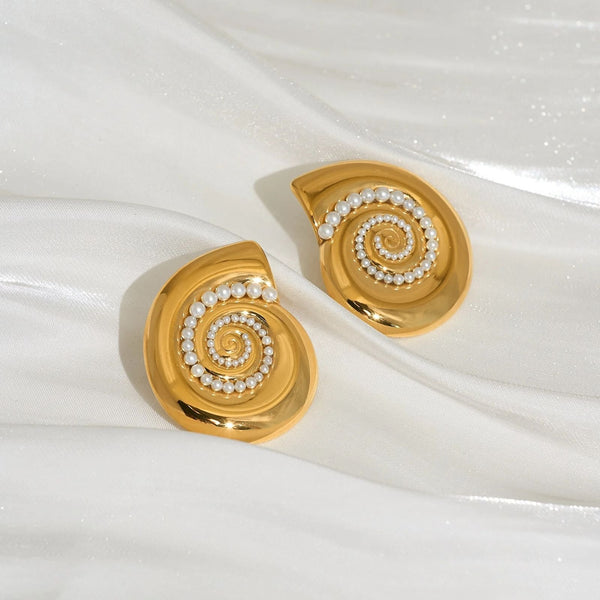 18K Gold Plated Shell Conch Studs