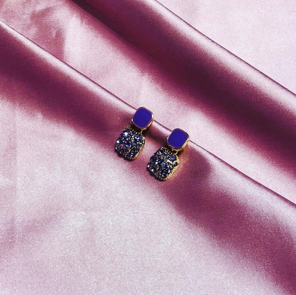 Lavender Encrusted Stone Earrings