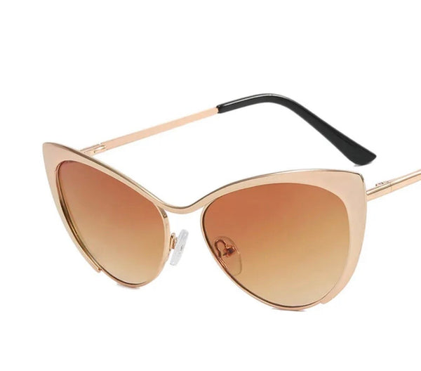 Metallic Cat Eye Sunnies- Gold Brown