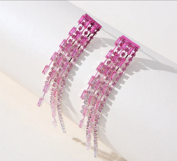 Pink Rain Statement Earrings