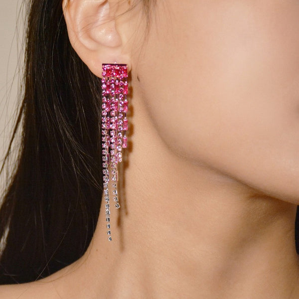 Pink Rain Statement Earrings