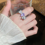 Purple Bow Statement Ring