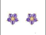 18K Gold Plated Zircon Flower Studs