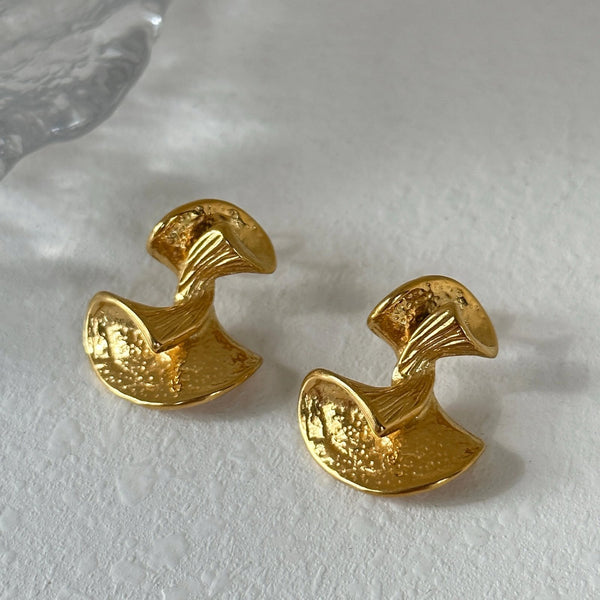 18K Gold Plated Tornado Studs