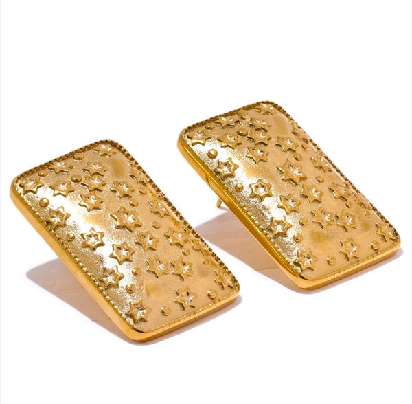 18K Gold Plated StarBread Earrings