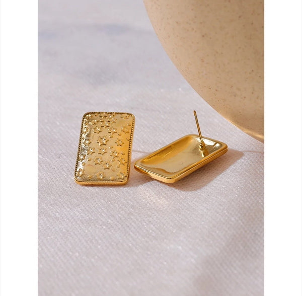 18K Gold Plated StarBread Earrings