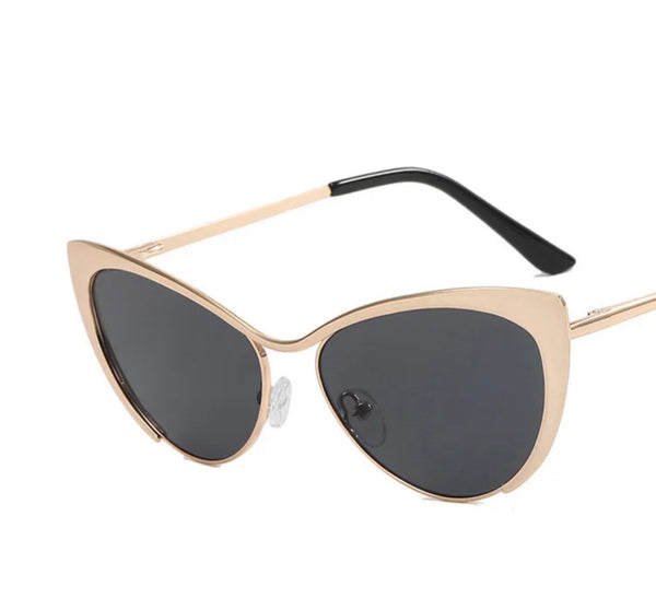 Metallic Cat Eye Sunnies- Gold Black