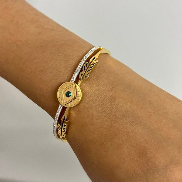 18K Gold Plated Turquoise Eye Bracelet