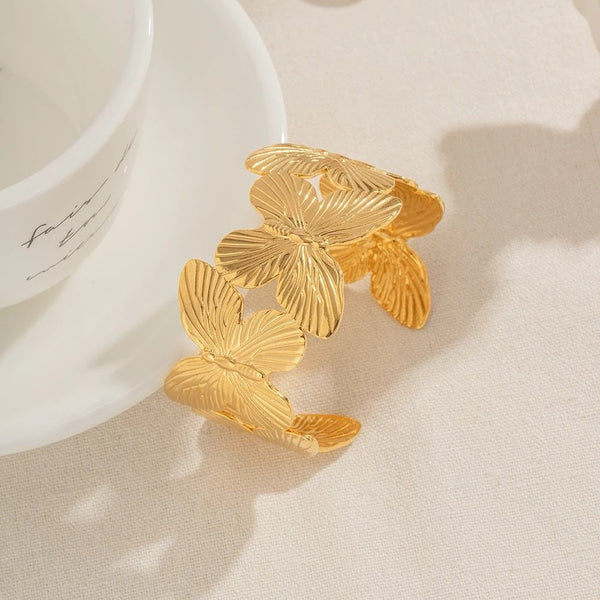 18K Gold Plated Chunky Butterfly Bracelet