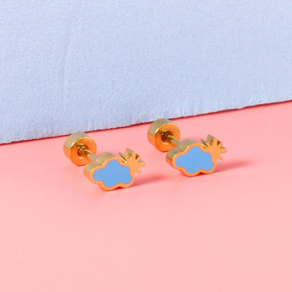 18K Gold Plated Cloudy Studs