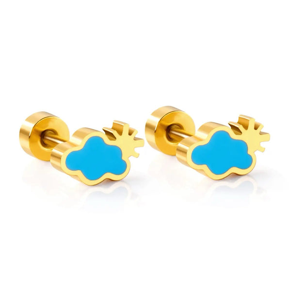 18K Gold Plated Cloudy Studs