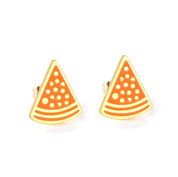 18K Gold Plated Pizza Studs