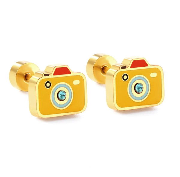 18K Gold Plated Camera Studs