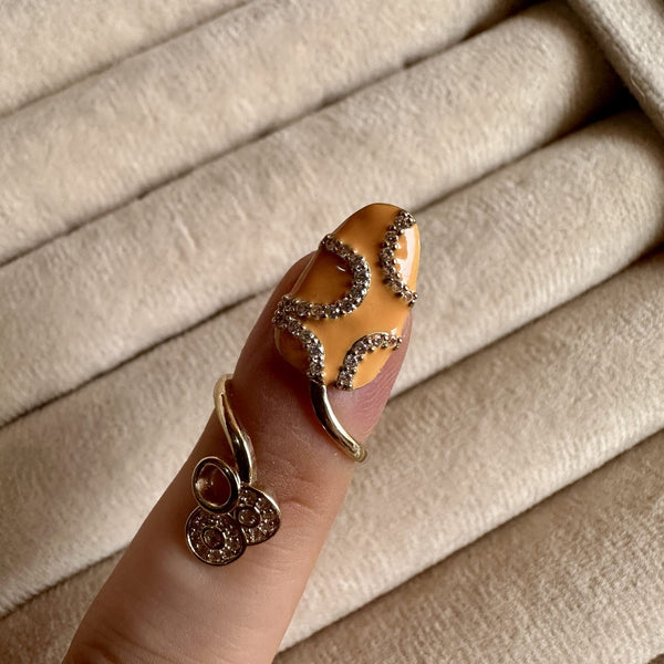 Orange Enamel Nail Ring