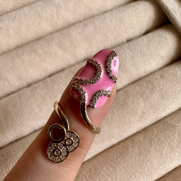 Hot Pink Enamel Nail Ring