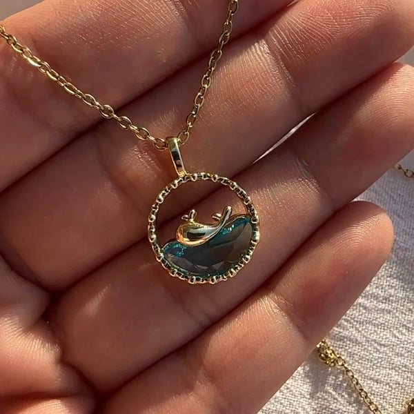 18K Gold Plated Majestic Whale Necklace