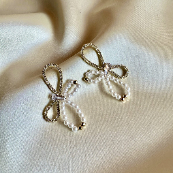 Pearl Bow Earrings