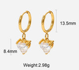 18K Gold Plated Love Heart Huggies