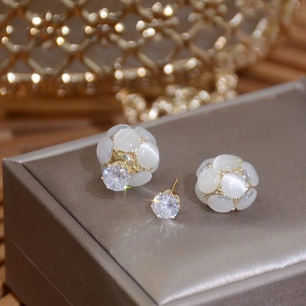 Opal Ball Stone Studs