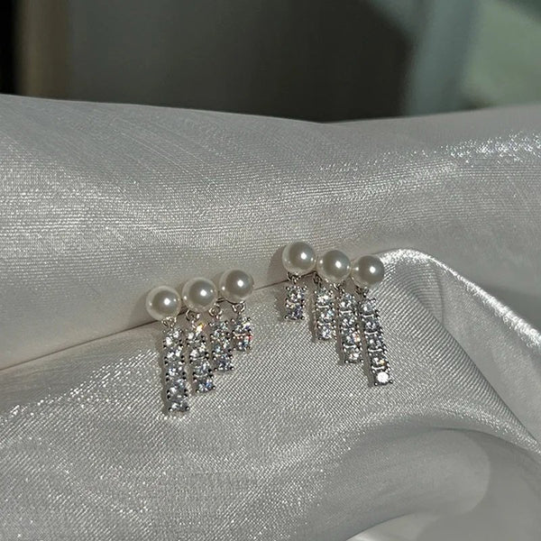 Pearl Waterfall Studs