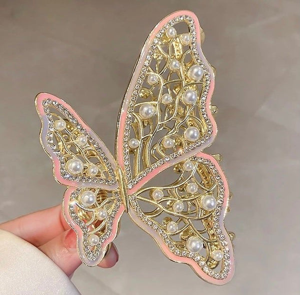 Pink Butterfly Hair Claw