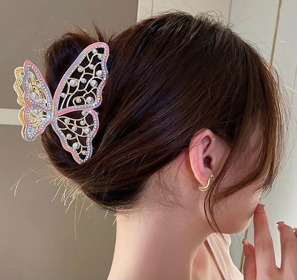 Pink Butterfly Hair Claw